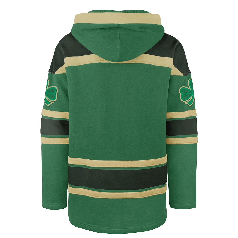 Men's '47  Kelly Green Boston Celtics McLucky Superior Lace-Up Pullover Hoodie