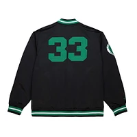 Men's Mitchell & Ness Larry Bird Black Boston Celtics NBA Legends Full-Snap Satin Jacket