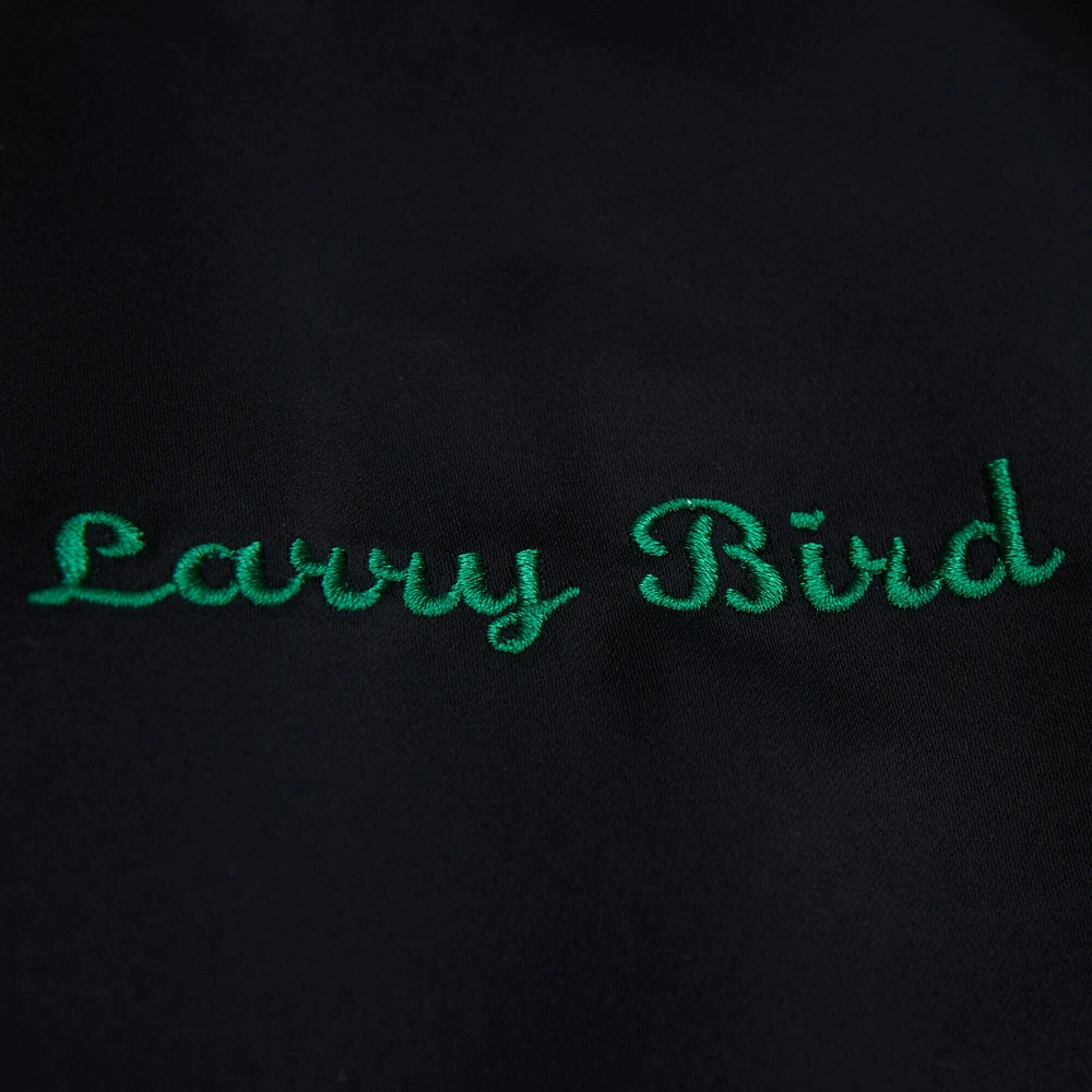 Men's Mitchell & Ness Larry Bird Black Boston Celtics NBA Legends Full-Snap Satin Jacket