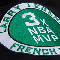Men's Mitchell & Ness Larry Bird Black Boston Celtics NBA Legends Full-Snap Satin Jacket