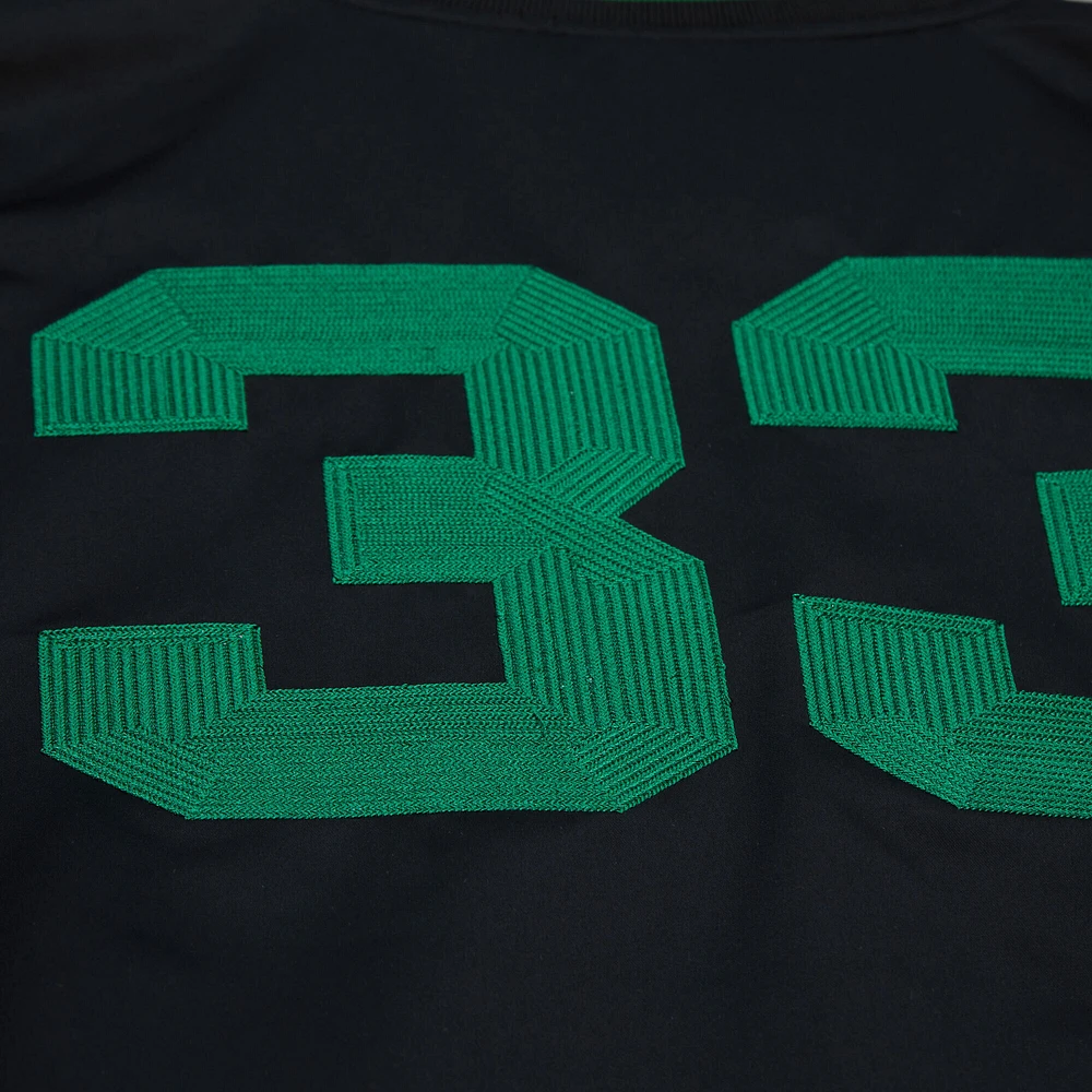 Men's Mitchell & Ness Larry Bird Black Boston Celtics NBA Legends Full-Snap Satin Jacket