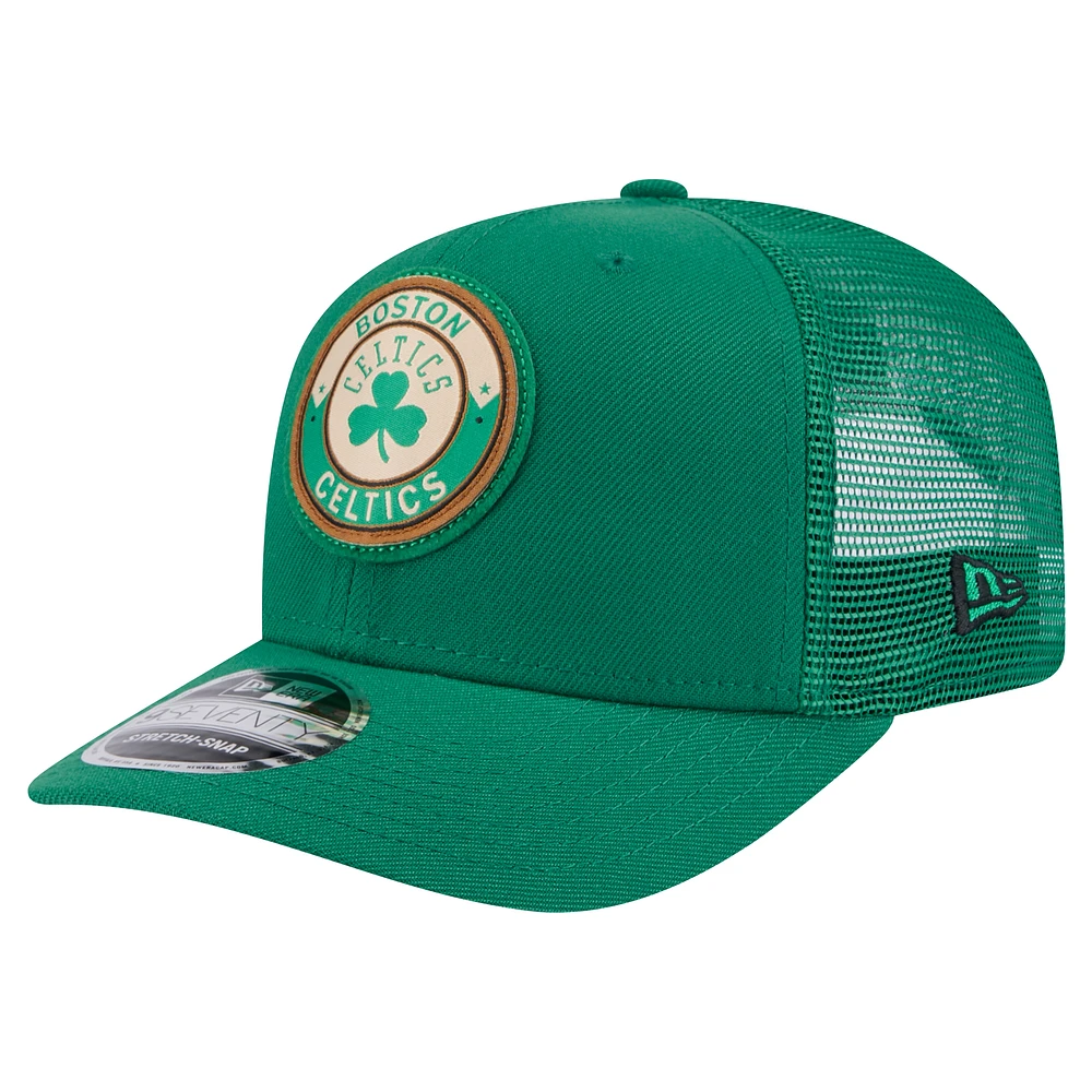 Men's New Era  Kelly Green Boston Celtics Victory Grove Circle Patch 9SEVENTY Adjustable Hat