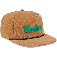 Men's New Era  Tan Boston Celtics Victory Grove Corduroy Sneaker Pin Golfer Adjustable Hat