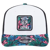 Men's New Era  White Boston Celtics Floral 9SEVENTY Adjustable Hat