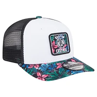 Men's New Era  White Boston Celtics Floral 9SEVENTY Adjustable Hat