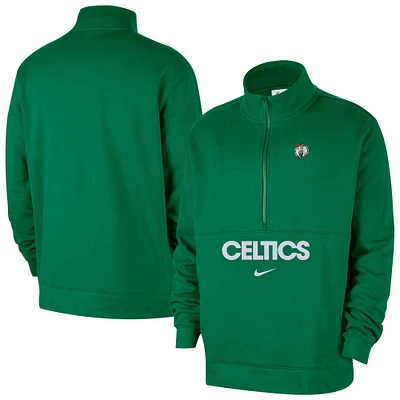 Men's Nike  Kelly Green Boston Celtics Courtside Club Half-Zip Pullover