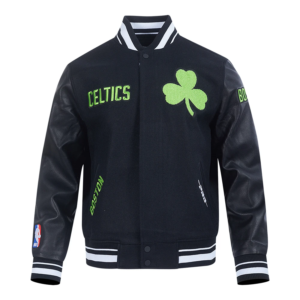 Men's Pro Standard  Black Boston Celtics 2024/25 City Edition Wool Varsity Full-Zip Jacket