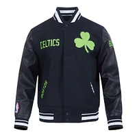 Men's Pro Standard  Black Boston Celtics 2024/25 City Edition Wool Varsity Full-Zip Jacket