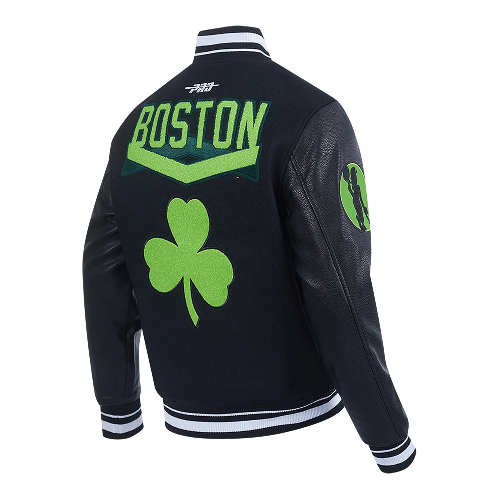 Men's Pro Standard  Black Boston Celtics 2024/25 City Edition Wool Varsity Full-Zip Jacket