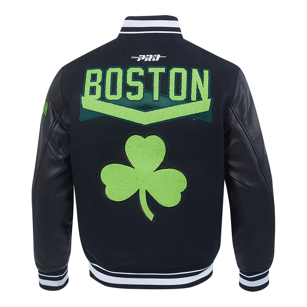 Men's Pro Standard  Black Boston Celtics 2024/25 City Edition Wool Varsity Full-Zip Jacket