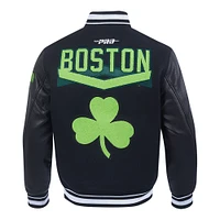 Men's Pro Standard  Black Boston Celtics 2024/25 City Edition Wool Varsity Full-Zip Jacket