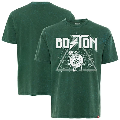 Men's Sportiqe  Green Boston Celtics Distressed Rock & Roll Collection Angus Premium Mineral Wash T-Shirt