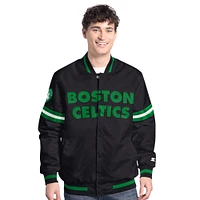 Men's Starter  Black Boston Celtics Scout Varsity Full-Snap Jacket