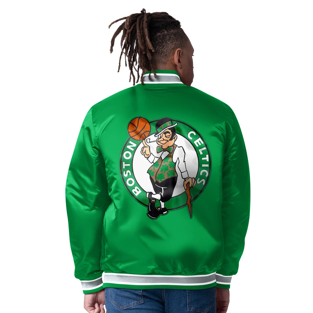 Men's Starter  Green Boston Celtics Reversible Satin Full-Snap Varsity Jacket