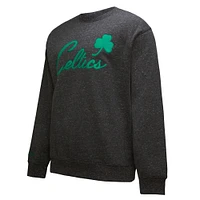 Men's Black Boston Celtics Hardwood Classics Blackout Collection Snow Washed Pullover Sweatshirt