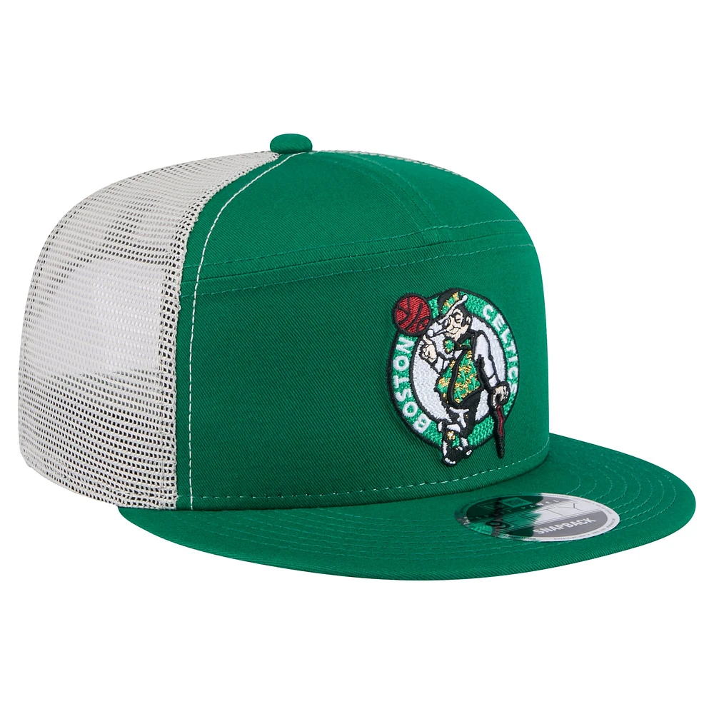 Men's Boston Celtics  New Era Kelly Green Victory Grove Split Panel 9FIFTY Snapback Hat