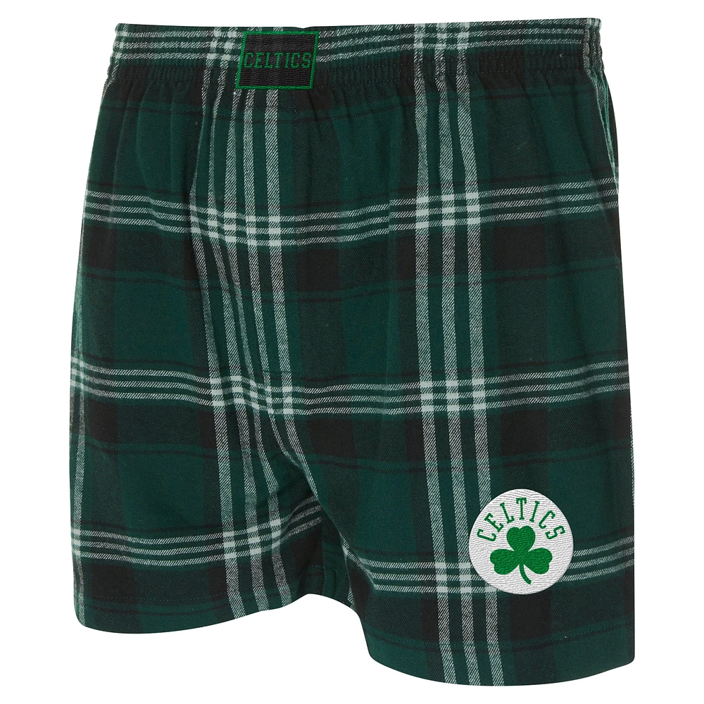 Men's Concepts Sport Kelly Green Boston Celtics Region Flannel Boxer Short