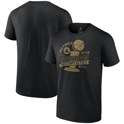 T-shirt noir Fanatics pour hommes Boston Celtics 2024 NBA Finals Champions Defensive Rotation Trophy