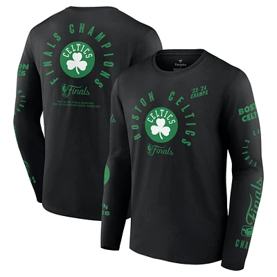 T-shirt noir à manches longues Fanatics pour hommes Boston Celtics 2024 NBA Finals Champions Drive to the Hoop