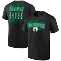 T-shirt noir Fanatics pour hommes Boston Celtics 2024 NBA Finals Champions Half Court Trap Roster