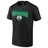 T-shirt noir Fanatics pour hommes Boston Celtics 2024 NBA Finals Champions Half Court Trap Roster