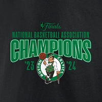 Men's Fanatics Black Boston Celtics 2024 NBA Finals Champions Half Court Trap Roster T-Shirt