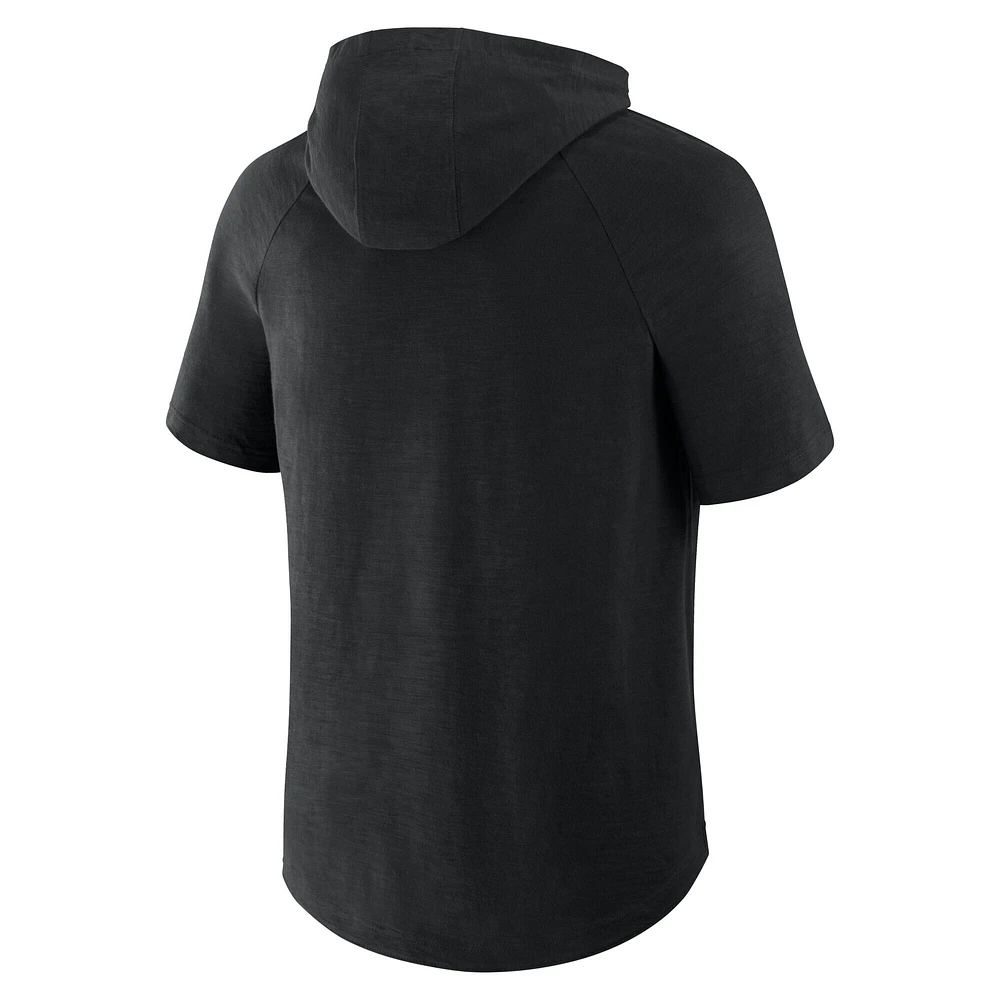 Men's Fanatics Black Boston Celtics Pass Legend Raglan Hoodie T-Shirt