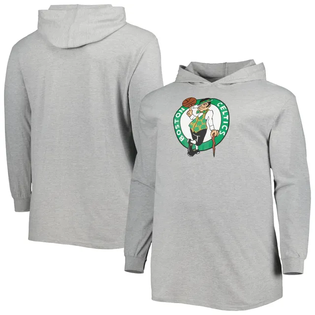 Youth Heathered Gray Boston Celtics Primary Logo Fleece Pullover Hoodie