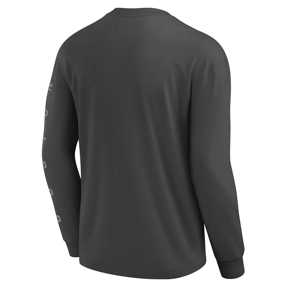 Men's Fanatics Gray Boston Celtics Elements Future Ground Tonal Info Long Sleeve T-Shirt