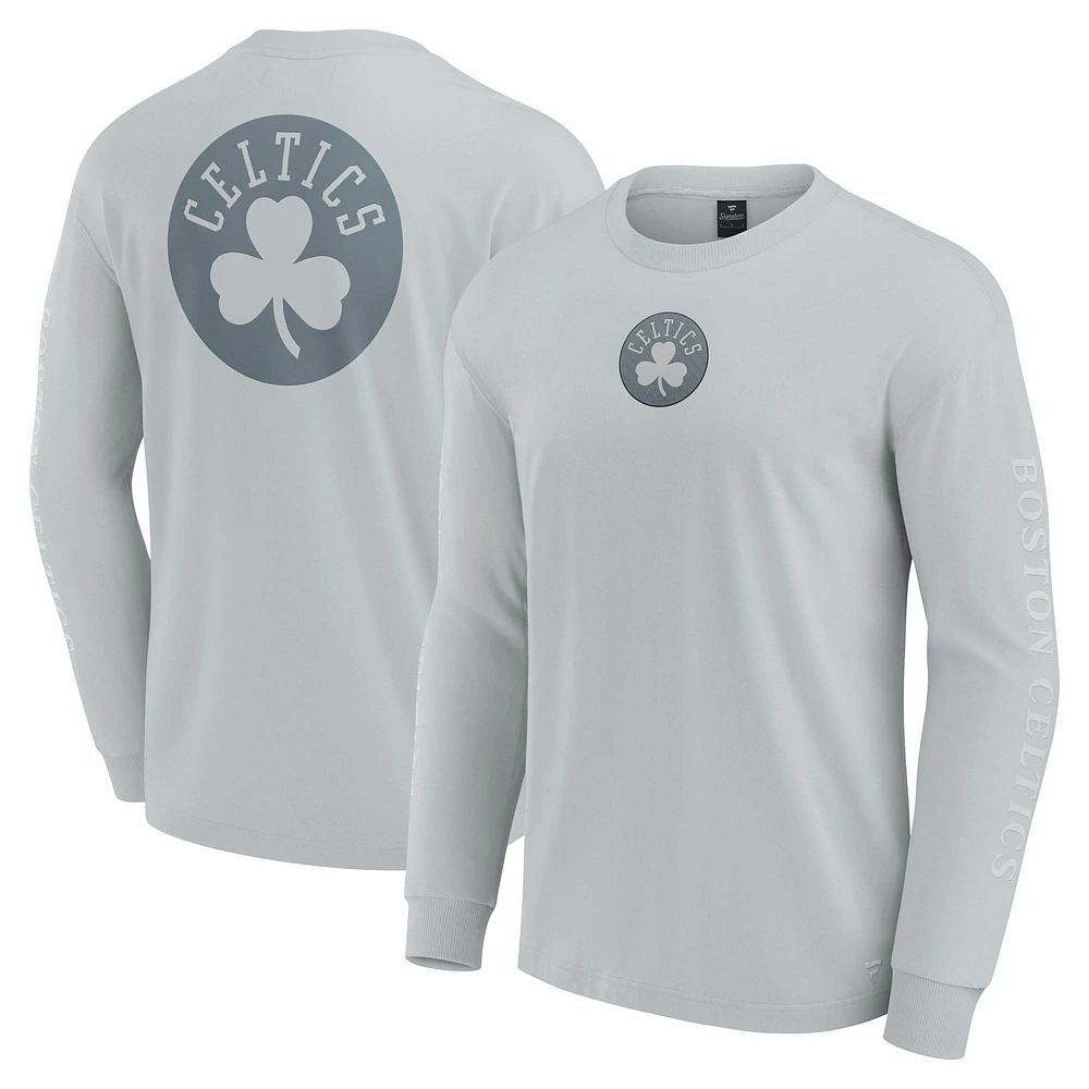 T-shirt à manches longues gris Fanatics pour hommes Boston Celtics Elements Strive