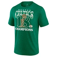 Fanatics pour hommes Heather Kelly Green Boston Celtics 18 fois champions de la finale NBA - T-shirt tri-mélange