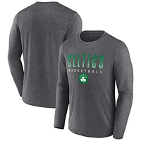 Men's Fanatics Heathered Charcoal Boston Celtics Where Legends Play Iconic Practice Long Sleeve T-Shirt