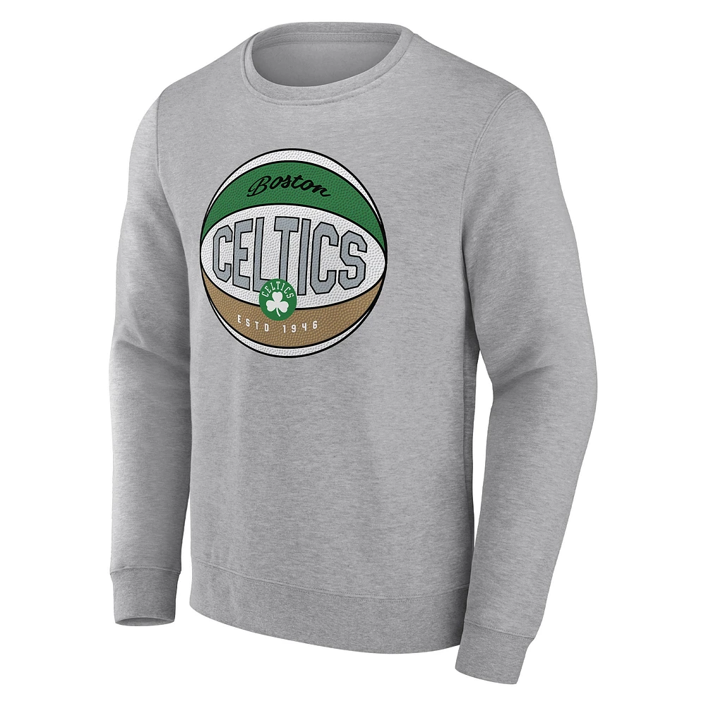 Sweat-shirt à capuche Fanatics gris chiné Boston Celtics True Classics Vint pour hommes