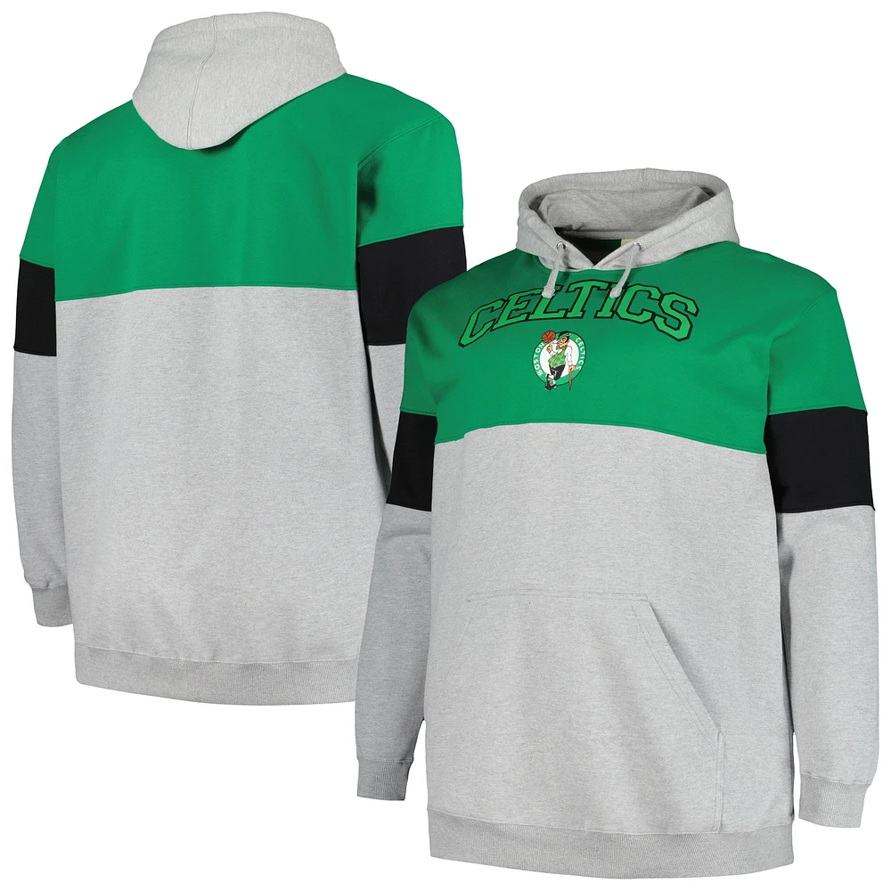 Fanatics pour hommes Kelly Vert/Noir Boston Celtics Big & Tall Pull à capuche