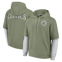 Men's Fanatics  Olive Boston Celtics Elements Sleek Pullover Hoodie