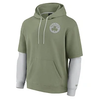 Sweat à capuche élégant pour homme Fanatics Olive Boston Celtics Elements