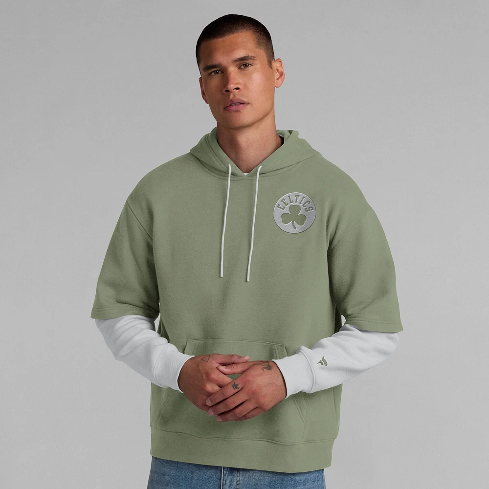 Sweat à capuche élégant pour homme Fanatics Olive Boston Celtics Elements