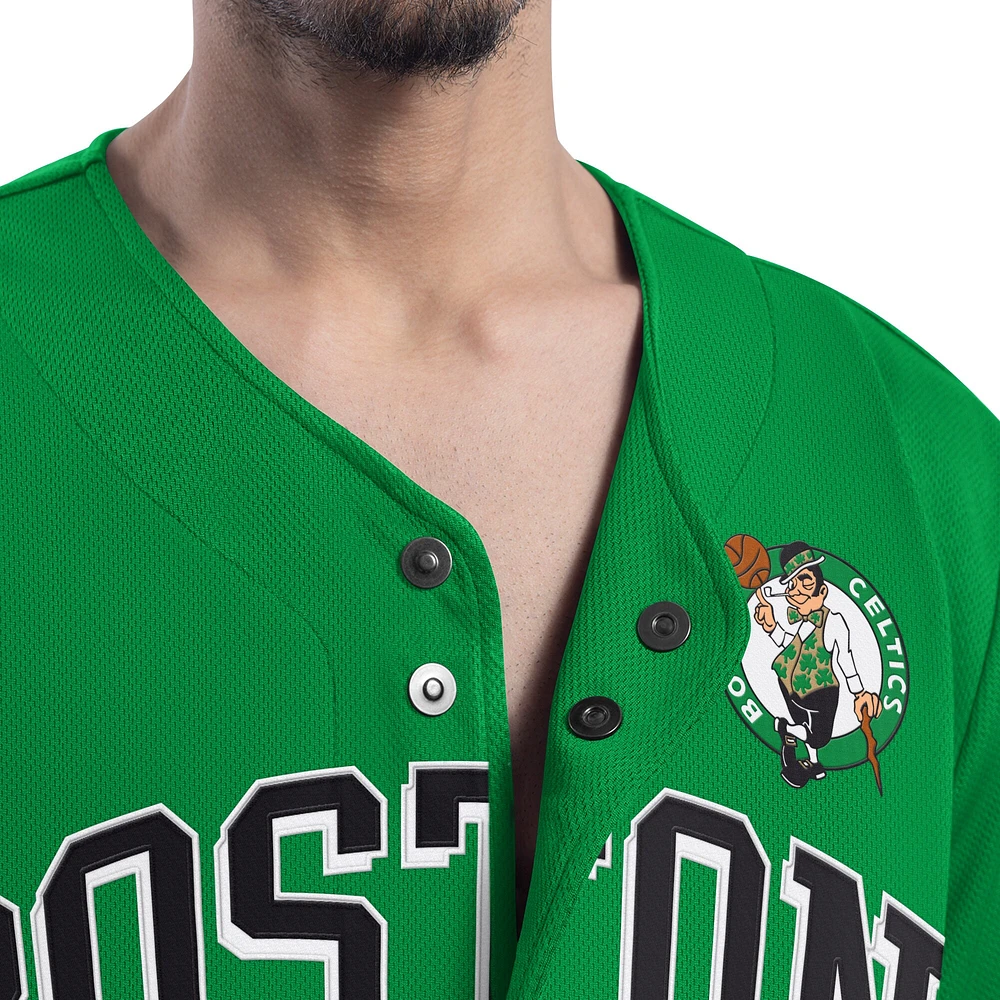 Maillot de baseball tendance adaptatif G-III Sports by Carl Banks Kelly Green Boston Celtics pour homme
