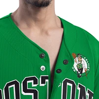 Maillot de baseball tendance adaptatif G-III Sports by Carl Banks Kelly Green Boston Celtics pour homme