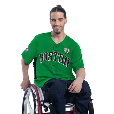 Maillot de baseball tendance adaptatif G-III Sports by Carl Banks Kelly Green Boston Celtics pour homme