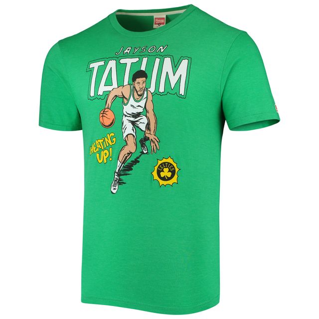 T-shirt à trois mélanges pour homme Hommage Jayson Tatum Kelly Green Boston Celtics Comic Book Player