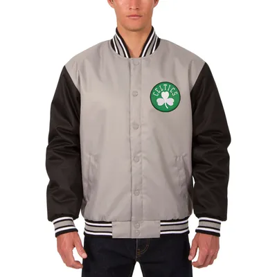 Boston Celtics JH Design Poly Twill Logo Jacket - Gray