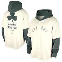 Men's Jordan Brand Cream/Green Boston Celtics Courtside Statement Edition MVP Jersey Pullover Hoodie