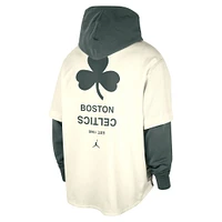 Men's Jordan Brand Cream/Green Boston Celtics Courtside Statement Edition MVP Jersey Pullover Hoodie