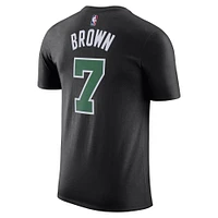 Men's Jordan Brand Jaylen Brown Black Boston Celtics 2022/23 Statement Edition Name & Number T-Shirt