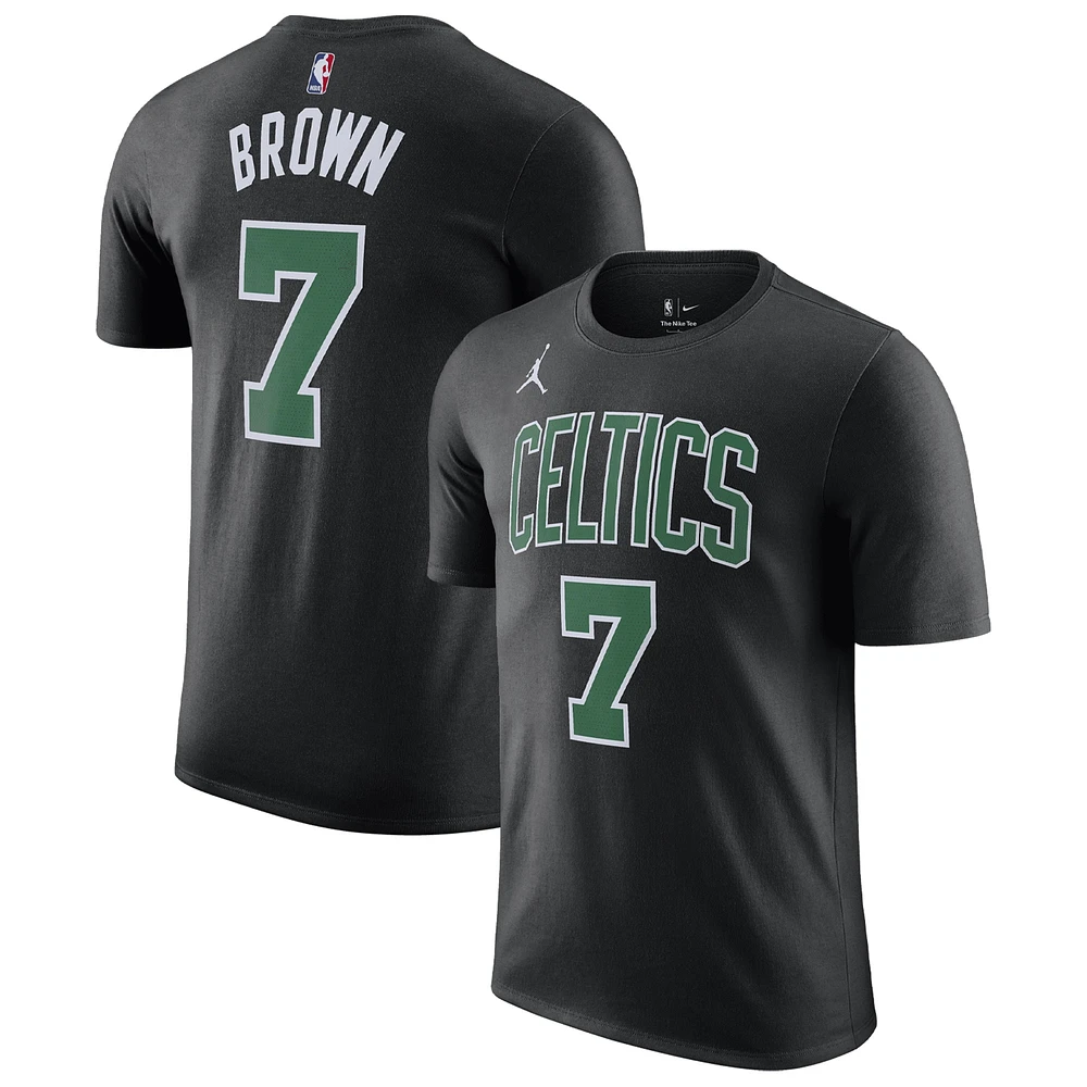 T-shirt avec nom et numéro Jordan Brand Jaylen Brown pour homme Boston Celtics 2022/23 Statement Edition