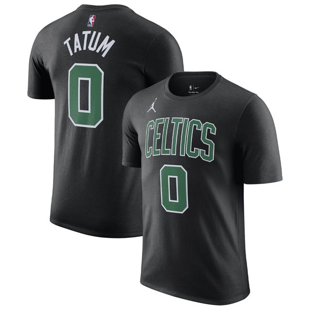 T-shirt avec nom et numéro Jordan Brand Jayson Tatum pour homme noir Boston Celtics 2022/23 Statement Edition