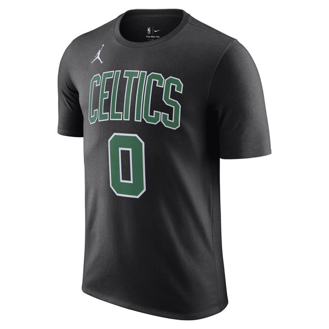 T-shirt avec nom et numéro Jordan Brand Jayson Tatum pour homme noir Boston Celtics 2022/23 Statement Edition