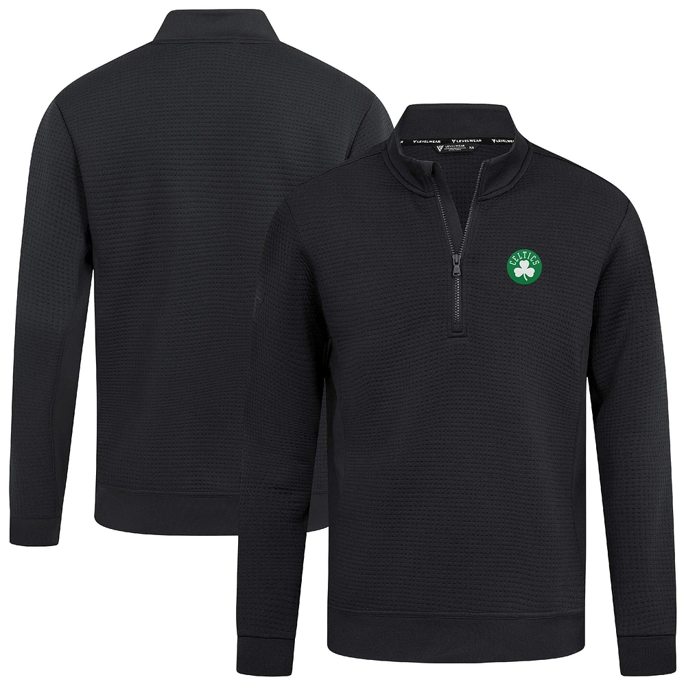 Pull noir à fermeture éclair quart de tour Accolade Cushion pour homme des Boston Celtics Levelwear