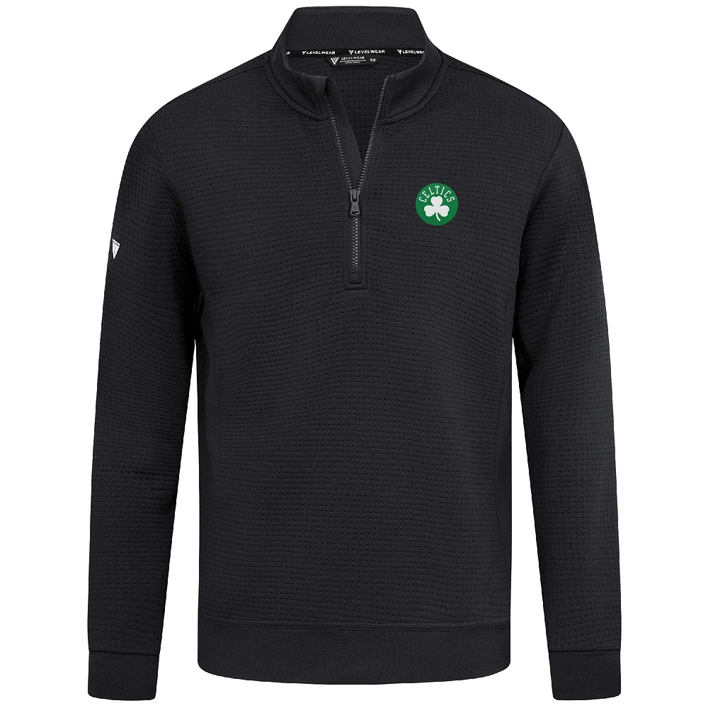 Pull noir à fermeture éclair quart de tour Accolade Cushion pour homme des Boston Celtics Levelwear